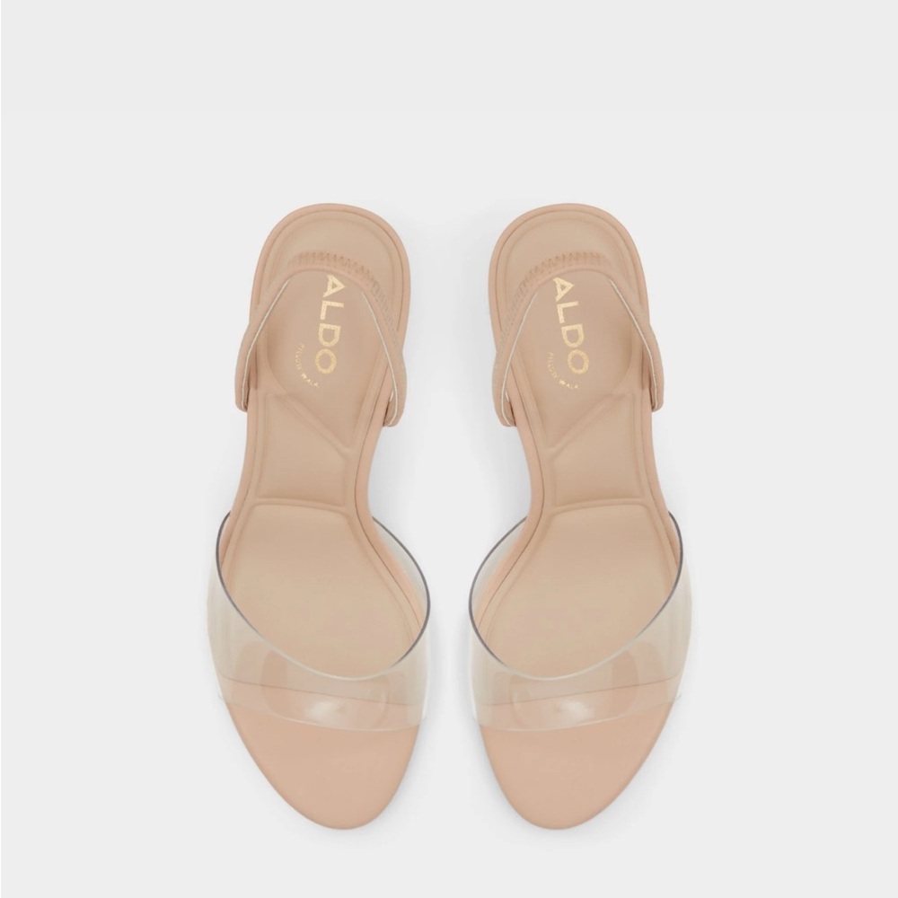 Aldo Nude Sandals with Clear Strap